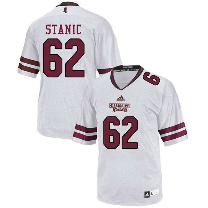 Men #62 Matt Stanic Mississippi State Bulldogs College Football Jerseys Sale-White - Click Image to Close